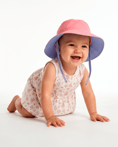 Sombrero de playa Carter´s reversible rojo y celeste para niña - Kinder Guatemala - Sombrero