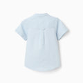 SS SHIRT LINEN, AZUL CLARO, 6/9M - Kinder Guatemala -
