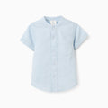 SS SHIRT LINEN, AZUL CLARO, 6/9M - Kinder Guatemala -