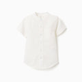 SS SHIRT LINEN, LIGHT BLUE, 9/12M - Kinder Guatemala -