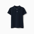 SS SHIRT PIQUE, AZUL OSCURO, 3/4 - Kinder Guatemala -