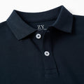 SS SHIRT PIQUE, AZUL OSCURO, 3/4 - Kinder Guatemala -