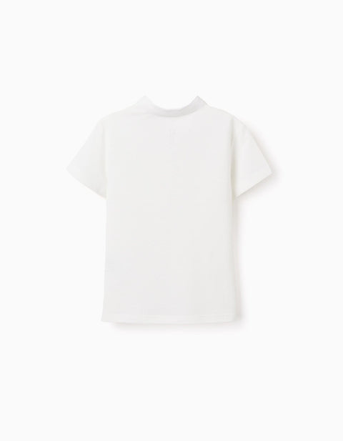 SS SHIRT PIQUE, BLANCO, 3/4 - Kinder Guatemala -