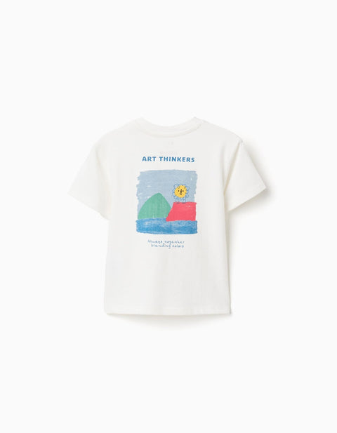 SS TSHIRT COTTON, WHITE, 6/9M - Kinder Guatemala -