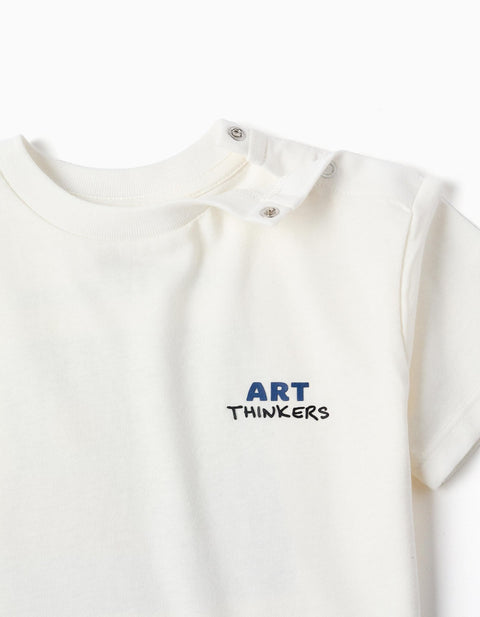 SS TSHIRT COTTON, WHITE, 6/9M - Kinder Guatemala -