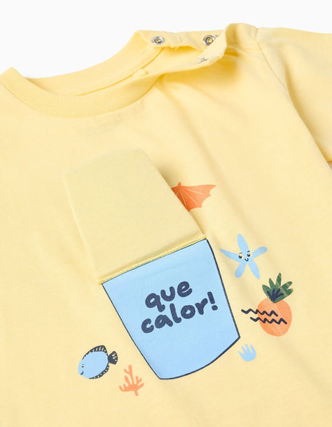 SS TSHIRT JERSEY, AMARILLO CLARO, 6/9M - Kinder Guatemala -