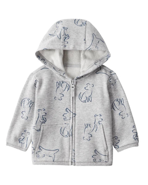 Sudadera Carters con capucha y zipper color gris de fleece para niño - Kinder Guatemala - Suéteres