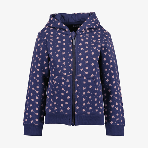 Sudadero Blue Seven azul con capucha, zipper y bolsas al frente estampado para niña. - Kinder Guatemala - 