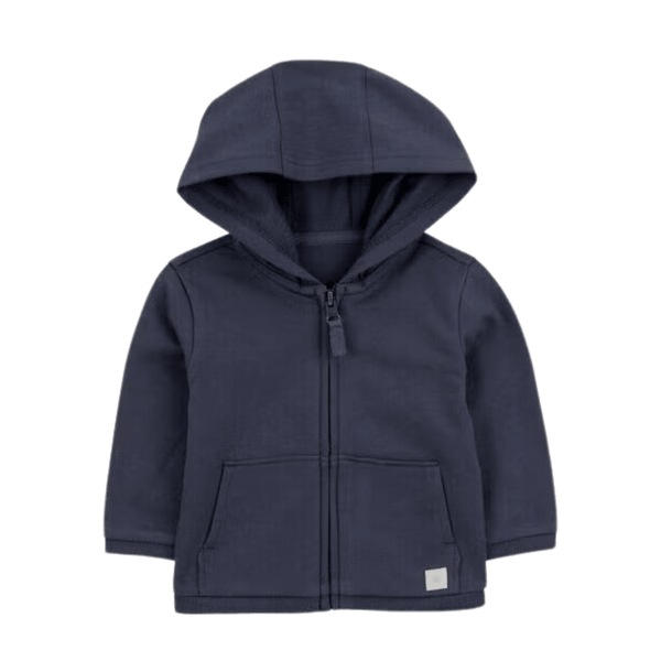 Sudadero Carters con capucha, bolsas al frente y zipper color azul de french terry para niño - Kinder Guatemala - Sudadero