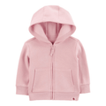 Sudadero Carters con capucha fleece con zipper y bolsas al frente color rosado para niña - Kinder Guatemala - Sudadero