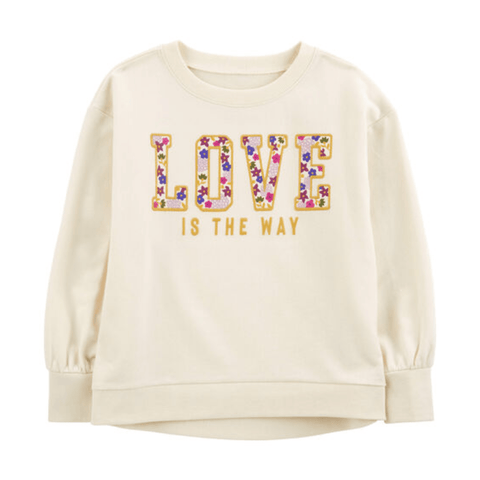 Sudadero Carters Playwear Kid Love Is The Way beige niña - Kinder Guatemala - 