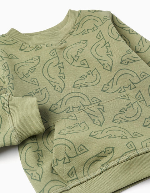 SWEATSHIRT, DARK GREEN, 6/9M - Kinder Guatemala -