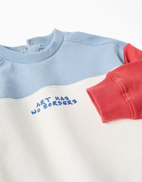 SWEATSHIRT FLEECE, AZUL CLARO, 6/9M - Kinder Guatemala -
