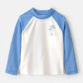 T-shirt acuatica Carter's blanca con azul, manga larga con diseño para niño - Kinder Guatemala - 