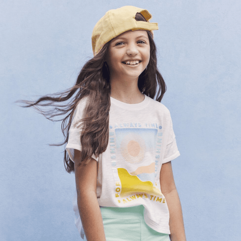 T-shirt Carters Playwear manga corta blanco con diseño para niña - Kinder Guatemala - 