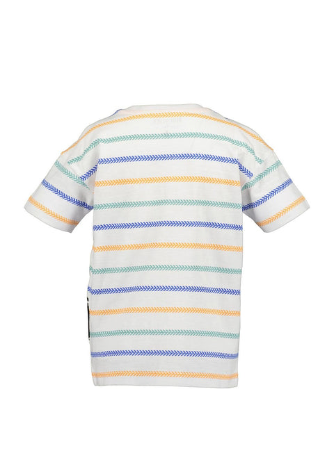 T-shirt de manga corta de Jersey Blue Seven Tractor rayas de colores - Kinder Guatemala -