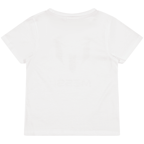 T-Shirt deportiva Messi Manga corta loggo tee Messi color blanco unisex - Kinder Guatemala - camisa manga corta