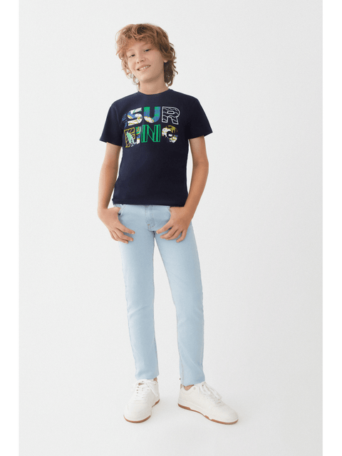 T-shirt Street Monkey manga corta color azul para niño - Kinder Guatemala - Camisa