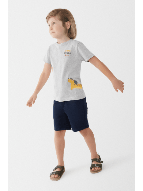 T-shirt Street Monkey manga corta color gris para niño - Kinder Guatemala - Camisa