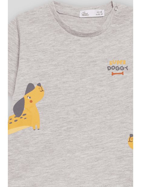 T-shirt Street Monkey manga corta color gris para niño - Kinder Guatemala - Camisa