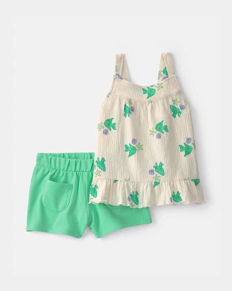 TG 2PC Short Set green fish - Kinder Guatemala -