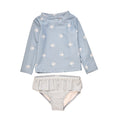Traje de baño Carters 2 piezas: blusa manga larga y calzoncito color azul de licra para niña - Kinder Guatemala - Traje de baño 2 piezas