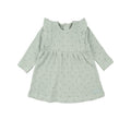 Vestido Baby Bol manga larga vuelitos en los hombros color verde para niña - Kinder Guatemala - Vestidos