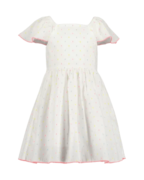 Vestido Blue Seven manga corta estampado de puntos color blanco para niña - Kinder Guatemala - vestido