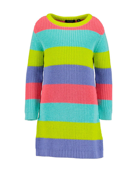 Vestido Blue Seven manga larga diseño de rayas multicolor para niña - Kinder Guatemala - Vestidos