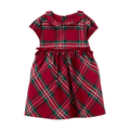 Vestido Carters con cuadros escoceses y un cuello elegante rojo para niña - Kinder Guatemala - Vestido