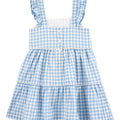 Vestido Carters con tirantes cuadriculado de algodón color celeste para niña - Kinder Guatemala - Vestido de algodón