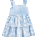 Vestido Carters con tirantes cuadriculado de algodón color celeste para niña - Kinder Guatemala - Vestido de algodón