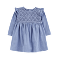 Vestido Carters manga larga con encaje en el pecho azul y calzoncito para niña - Kinder Guatemala - 