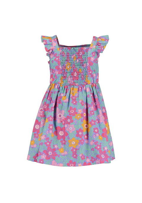 Vestido de Popeline Blue Seven Flowers multicolor - Kinder Guatemala -
