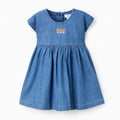 Vestido sin manga Zippy línea A con pliegues y diseño de flores - Kinder Guatemala -