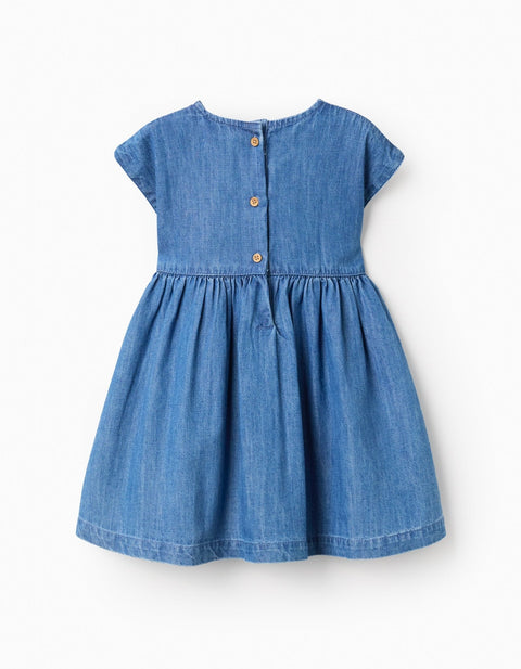 Vestido sin manga Zippy línea A con pliegues y diseño de flores - Kinder Guatemala -