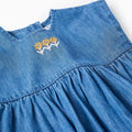 Vestido sin manga Zippy línea A con pliegues y diseño de flores - Kinder Guatemala -