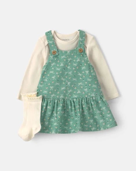 Vestido tipo Jumper Moño Floral Carter's - Kinder Guatemala - Vestidos