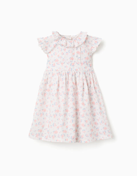Vestido Zippy floral con cuello y mangas de vuelito - Kinder Guatemala -