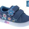 Zapato Casual Beppi con dos cincho de lona diseño de flores, suela antideslizante aromática color azul para niña - Kinder Guatemala - Zapatos Casuales