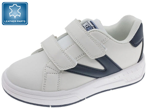 Zapato casual Beppi, en cuero sintético y textil, con refuerzo de la puntera de cuero. Aprieta con veLcro para calzar y ajustar fácilmente, suela de goma antideslizante. - Kinder Guatemala - Zapatos Casuales