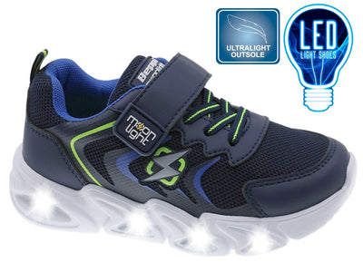 Zapato con luces Beppi, de piel sintética y textil, cierre con velcro y elástico para calzarlo y ajustarlo fácilmente. Suela con luz LED para caminar de forma divertida. - Kinder Guatemala - Zapatos Tenis
