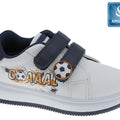 Zapato de bebé, en piel sintética, con dos broches con velcro para poner y ajustar fácilmente, suela antideslizante de goma, aromáticos para niño color blanco - Kinder Guatemala - Zapatos Casuales