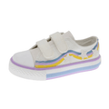Zapato de lona Beppi con doble velcro y estrellas niña blanco - Kinder Guatemala - 