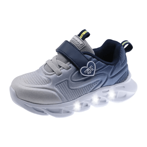 Zapatos Beppi tipo tenis con velcro azules y luces en la suela, niña. - Kinder Guatemala - 