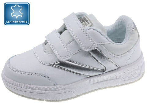 Zapatos deportivos Beppi blanco con contraste tipo V en plateado - Kinder Guatemala - 