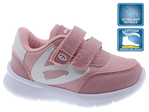 Zapatos deportivos Beppi rosado con 2 velcros de cierre y contrastes en blanco - Kinder Guatemala - 