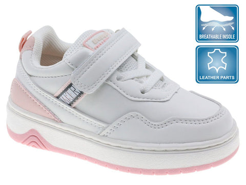 Zapatos tipo casual Beppi Blanco con detalles rosado y suela orilla rosada - Kinder Guatemala - 