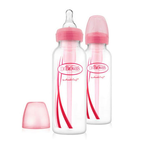 Dr. Browns - Pacha Options 8oz. Cuello Delgado, 2 - pack, Color Rosado - Kinder Guatemala - 