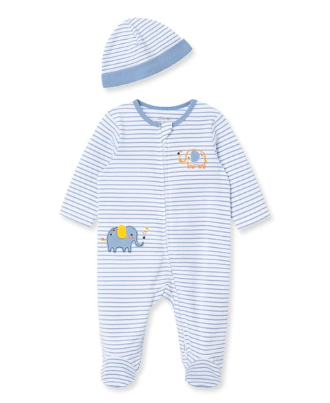 Little Me Pijama con pies estampado elefante con gorra niño - Kinder Guatemala - 